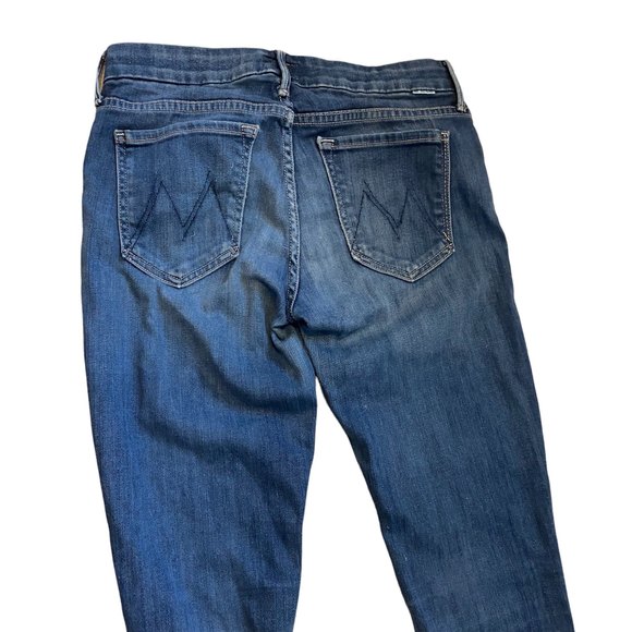 Mother The Looker Jeans Sea of Secrets Cut Dark Wash Women's 27 Mid Rise Skinny - Picture 8 of 13